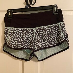 lululemon athletica Black and Mint Athletic Shorts